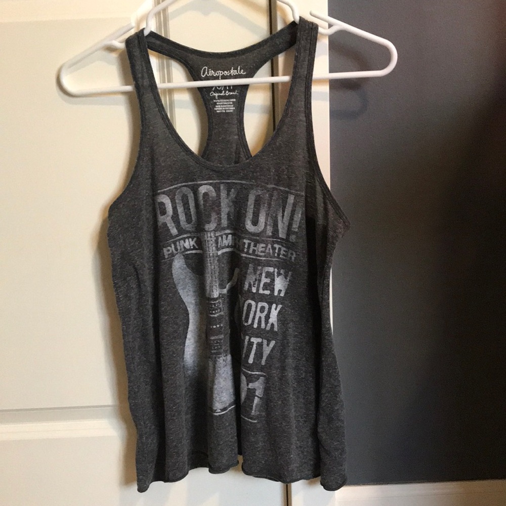 Grey guitar printed tank